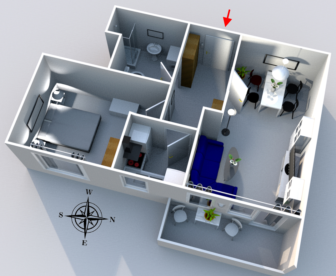 3D-Ansicht der Ferienwohnung